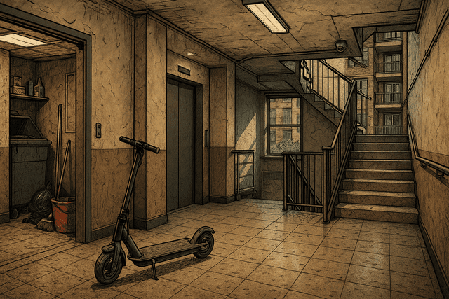 image of scooter in the hallway