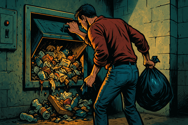 Picture of damaged garbage compactor