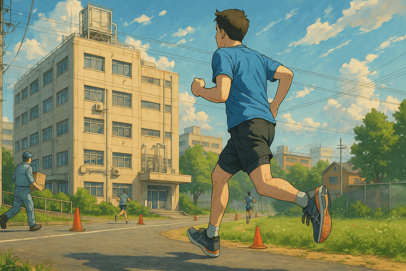 group of people running