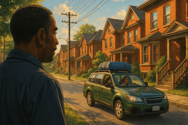 Anime-style illustration for a blog post about Camping With Wife - Driving North